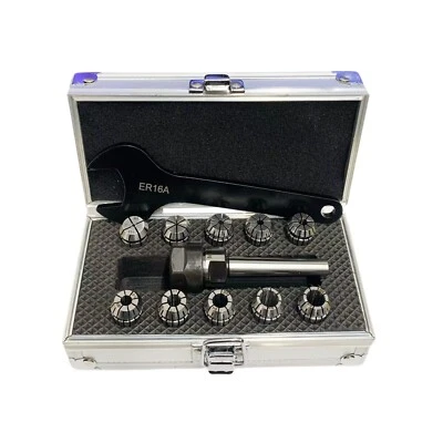 1MT ER16 COLLET CHUCK WITH 10PC COLLET SET 1-10MM WITH ER16 SPANNER IN ONE BOX