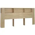 Headboard Cabinet Bed Frame Head Storage Shelf Board Bedhead Sonoma Oak 220×1...