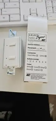 ILC Light Sync Control Devices Classic White 2 Button Switch CAT 5