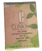 CLINIQUE City Base Compact Foundation 02 Fair (P) .5Oz /14 G NIB
