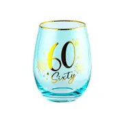 60th Fluted Stemless Handmade Drinking Glassware/Home Decoration 600ml/13cm