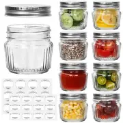 Small Yogurt Jars, 4 Oz Clear Glass Jars with Lids,Glass Yogurt Container