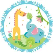 Baby Giraffe & Elephant Pull String Pinata (Pk 1)