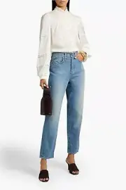 VERONICA BEARD Blake faded high-rise straight-leg jeans NWT