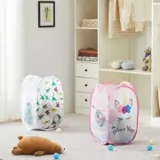 Mesh Pop Up Laundry Hamper with Durable Handles - Portable Collapsible Clothe...