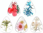 Flower Guitar Picks 5 Pieces Handmade Celluloid Guitar Pick Heavy Colorful Guitars Plectrums Artist Pick for Bass Electric Acoustic Guitars Ukulele Triangle - Flower Style