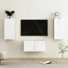 NNEVL 3 Piece TV Cabinet Set White and Sonoma Oak Chipboard