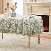Horaldaily Spring Summer Tablecloth 60x84 Inch Oval, Wild Flowers Floral Table Cover for Party Picnic Dinner Decor
