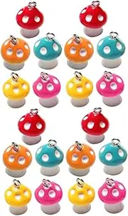 [IWOWHERO] 20pcs Mini Resin Mushroom Charms for Jewelry Making Necklaces Bracelets Earrings Keychains