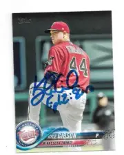 KYLE GIBSON SIGNED MINNESOTA TWINS 2018 TOPPS CARD TOPPS SERIES 2