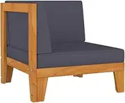 Outdoor Sectional Corner Sofa and Dark Grey Cushions, Assembly Required, Weather-Resistant and Highly Durable, Modular Design, 68.5x68.5x62cm Solid Acacia Wood