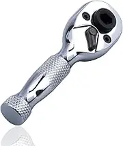 Yakamoz Mini Stubby Ratchet Wrench,1/4" Drive Ratchet Wrench Socket&Bit Driver,72 Tooth Reversible Ratchet for Tight Spaces and Small Fasteners