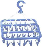 HOOTNEE Strong Steel Spring Clip Drying Rack 360° Rotating Hook Foldable Design Perfect for Laundry Random Color