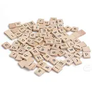 100 PCs Wooden Alphabet Tiles Black Letters for Crafts Wood