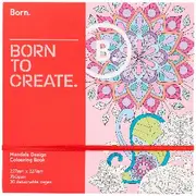 Born 9x9” Adult Colouring Book Mandala