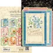 Graphic 45 SEASON TO CELEBRATE (24pc ) 4x6 Calendar Ephemera Cards