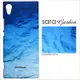 【Sara Garden】客製化 手機殼 SONY Z5 海洋藍皺褶 手工 保護殼 硬殼