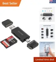 SD Card Reader USB C Memory Card Reader Micro SD Adapter Dual Connector /USB ...