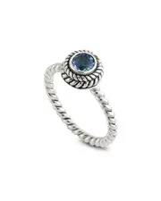Samuel B. Silver 0.75 ct. tw. Blue Topaz Stackable Ring