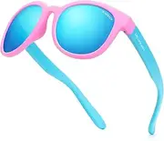 [DEAFRAIN] Kids Sunglasses Polarized TPEE Rubber Flexible Frame 100% UV Protection Shades for Boys Girls Age 5-13