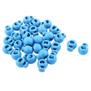 Plastic Single Hole Design Toggle Stopper Cord Adjustive Lock Blue 30 PCS