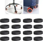 [Docxide] Luggage Compartment Wheel Protection Cover, 16Pack Luggage Suitcase Wheels Cover, Waterproof Shock-proof Carry on Luggage Wheels Cover, Luggage Wheel Covers (16Pcs-Black)