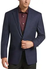 Lauren Ralph Lauren Mens UltraFlex Classic-Fit Check Sport Coat 40 Regular Navy