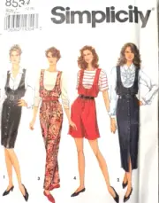 Simplicity Pattern 8534 Front Button Dress Jumper & Jumpsuit Y2K Size 12-16 EASY