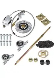 32 GO KART ATV Rear Axle Assembly Kit Shaft & Hub & Chain & Brake