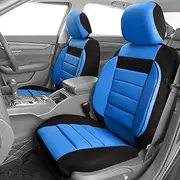 CAR PASS 6PCS 3D Foam Cushion Back Support Universal Fit Elegance Two Front Car Seat Covers,for Automotive SUV,Van,saden,Trucks Airbag Compatible (Bule)