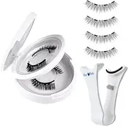 Magnetic-Eyelashes With Applicator, 4-Pieces Reusable Magnetic Lashes Set, No Glue False Lashes Natural Look,Easy To Wear And Remove, For Home Dates Performances Working Outgoing