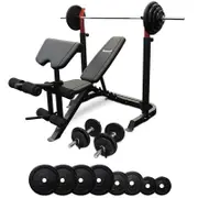 Impact BP7 Bench Press + 110kg Barbell Set + Adjustable Dumbbells