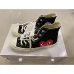 COMME DES GARCONS PLAY X CONVERSE 川久保玲高統黑色帆布鞋