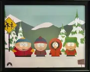 SOUTH PARK Sericel Framed Animation Art Cel 11" x 14" Stan Kyle Kenny Cartman
