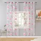 Peony Tulle Curtains for Living Room Floral Window Sheer Curtain Home Decoration