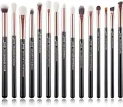 Jessup 15Pcs Professional Makeup Brushes Set Make up Brush Tools kit Cosmetics Tools Eye Liner Shader Wood Handle Natural-synthetic Hair Brushes (Pearl Black/Rose Gold), T157