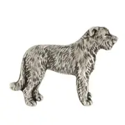 Irish Wolfhound I - Silver-plated dog brooch, elegant pin, jacket lapel decorat