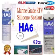 HA6 Silicone Sealant RTV Marine Aquarium Safe Fish Tank Salt Water Seal White x6