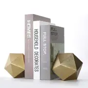 Geometric Decorative Ball Shaped Bookends Modern Cast Iron Gold Bookends for ...
