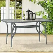 ALFORDSON Outdoor Patio Bistro Desk, 140 * 80 * 70cm, Rectangle Grey, Metal Frame Conversation Set Table for Chairs UV-Resistant, Outdoor Dining Table for Swimming Pool Lawn