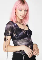 [Motel] Dark Angel Mesh Top
