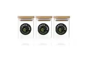 [LEMON AND LIME] 3PK Lemon & Lime Camden 200ml Glass Jar Square Storage Container w Bamboo Lid