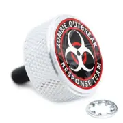 Chrome - Billet Aluminum LG Knurled Seat Bolt for 96-16 Harley - Zombie Outbreak