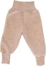 Baby Fleece Trousers 100% Virgin Wool Engel Natural with Navel Waistband