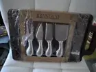 NEW BRANDANI ITALY CHEESE KNIFE SPADE FORK SERVING SET ACACIA WOOD CUTTING BOARD