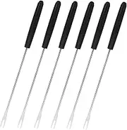 Mikinona 6pcs Stainless Steel Fondue Fork Elegant Dessert Skewers for Cheese Chocolate Fruit Dipping Comfortable Long Handle for Parties and DIY Baking