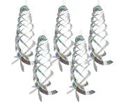 5 PCS Bird Spiral Hanging Reflectors, 15.8 Inch Hanging Reflective Bird Deterrent Device, Garden Decoration for Drive Birds Woodpeckers Pigeons Geese Away