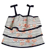 Mini Rodini Striped cotton tiered top