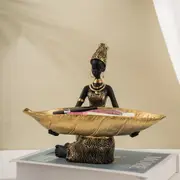 GGP Elegant African Woman Resin Tray Unique Home Decor And Storage Organizer
