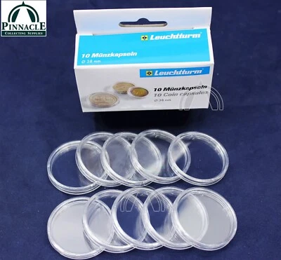 10 Direct Fit 38mm Coin Capsules by Lighthouse for Canada 1oz Silver Maple Leaf
